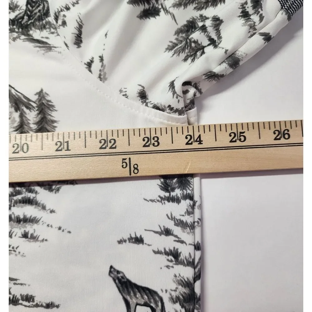 Greyson Men's Short‎ Sleeve Hazeltine Polo Size L All Over Wolf Print RARE PRINT